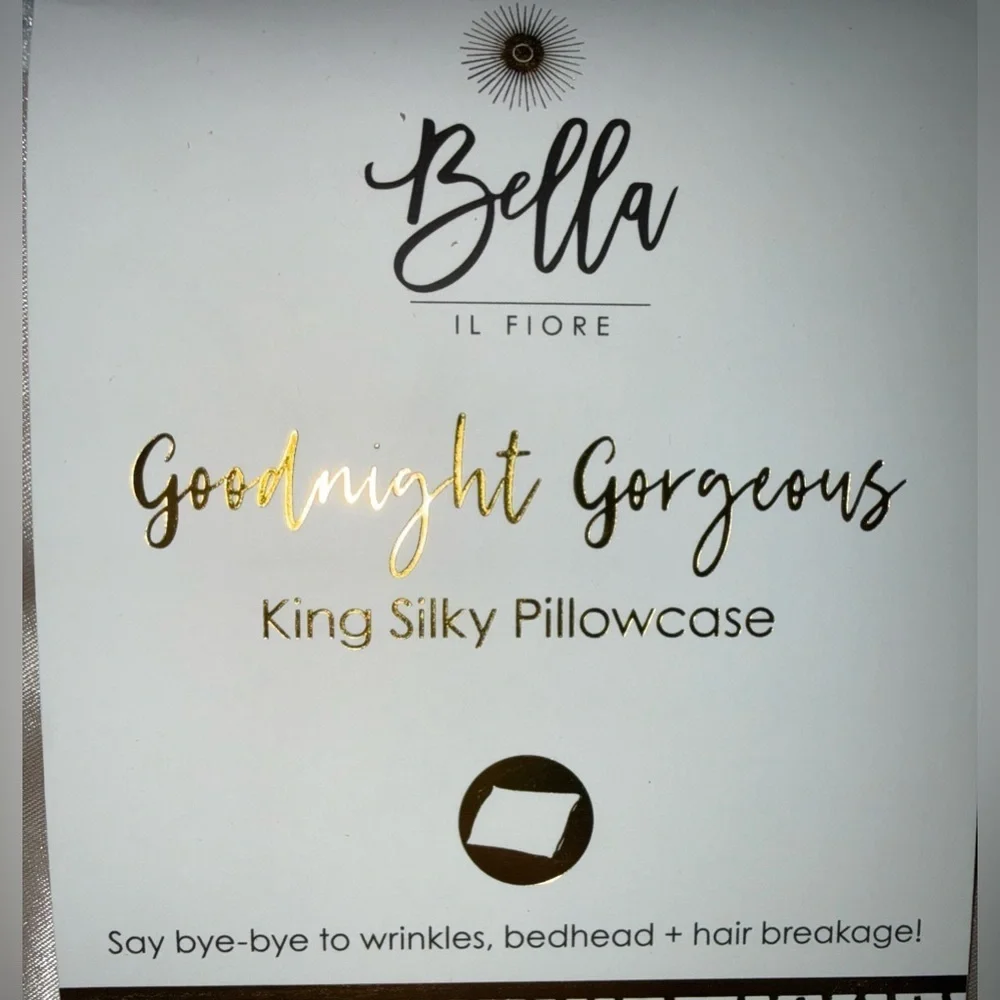 👩🏽‍🦱 New! Bella Il Fiore Pair of King Size Satin Champagne Pillowcases